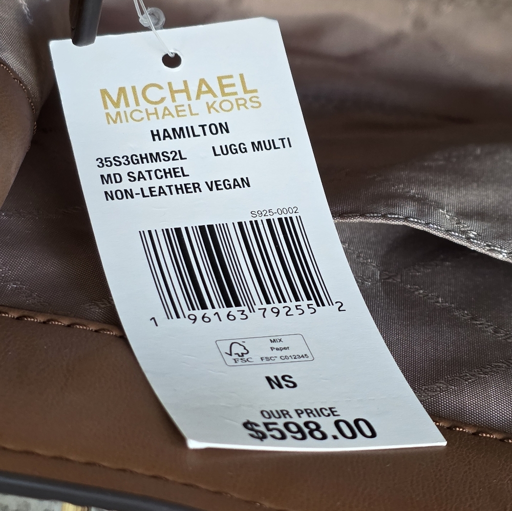 Michael Kors Hamilton Medium Brown Satchel - Picture 6 of 7